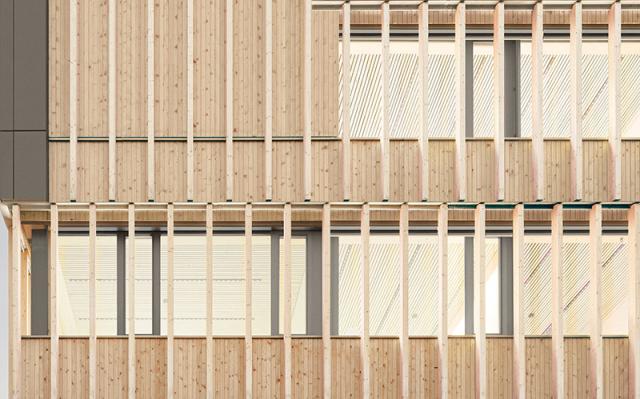 Holzfassade des Rathaus Hohenems