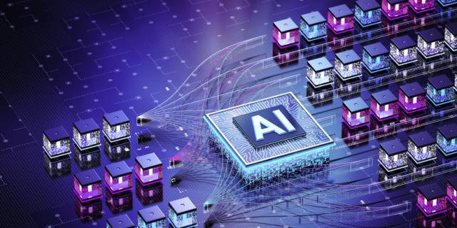 AI-Chip auf Leiterplatte